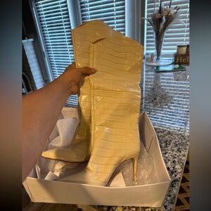 Schutz Maryana Croco leather Stiletto Boots